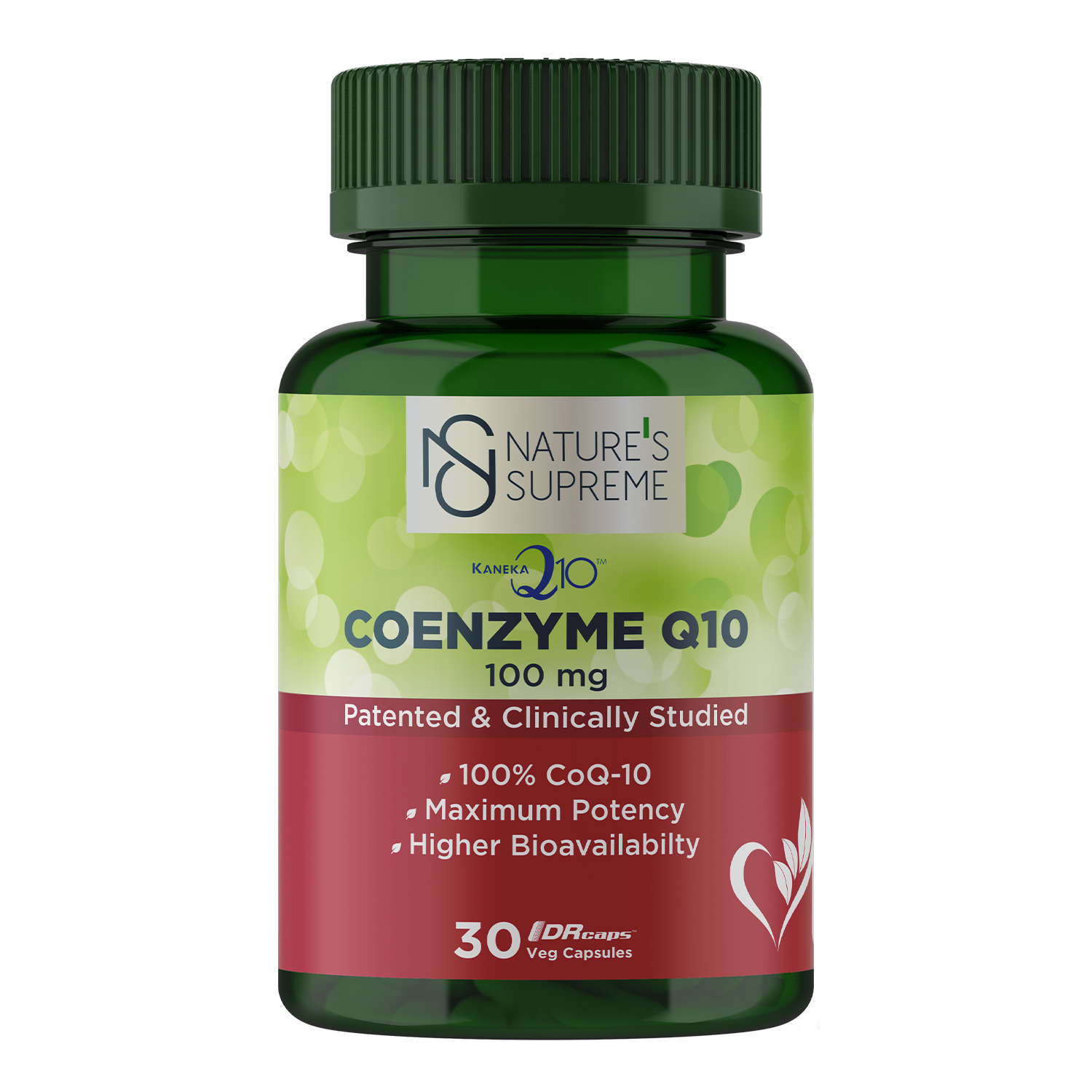 NATURE'S SUPREME Coenzyme Q10 100 мг — 30 растительных капсул — Упаковка — лицевая сторона