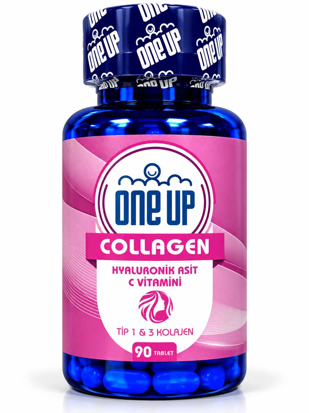 ONE UP Коллаген типов I и III — 90 таблеток — Упаковка — лицевая сторона