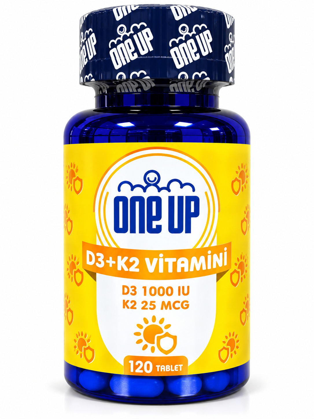 ONE UP D3 + K2 — 120 таблеток — Упаковка — лицевая сторона