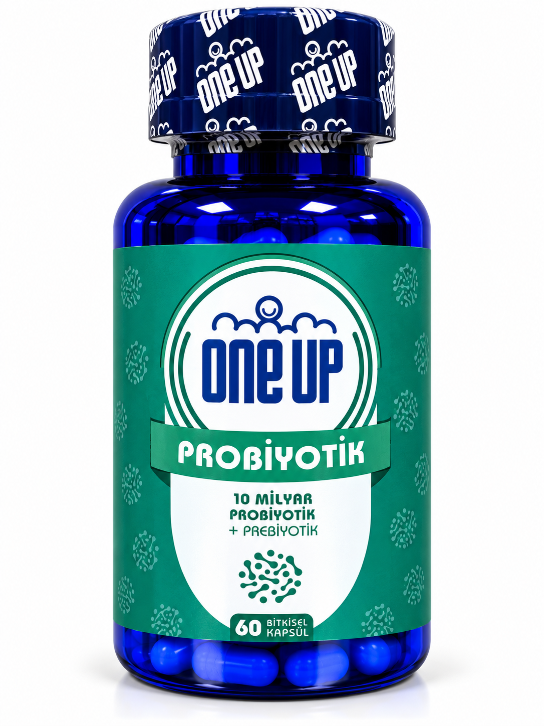 ONE UP Probiotic + Prebiotic — 60 капсул — Упаковка — лицевая сторона